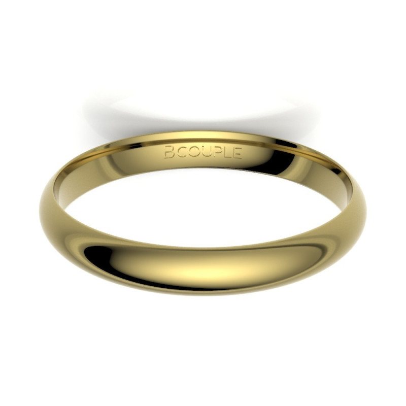 Alianza Clásica media Caña oro amarillo 18K 3mm | Joyería B&Couple