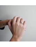 Alianza Clásica media caña Oro 18K Blanco 4 mm | Joyería B&Couple