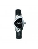 Hamilton Ventura Quartz H24211732 – Reloj de cuarzo de 24 mm con caja triangular y correa de piel negra