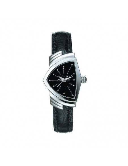 Hamilton Ventura Quartz H24211732 – Reloj de cuarzo de 24 mm con caja triangular y correa de piel negra