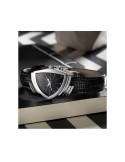Hamilton Ventura Quartz H24211732 – Reloj de cuarzo de 24 mm con caja triangular y correa de piel negra