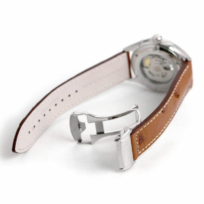 Reloj Hamilton Jazzmaster Open Heart Auto H32705041 – Reloj automático suizo de 42 mm con esfera azul y correa de piel marrón