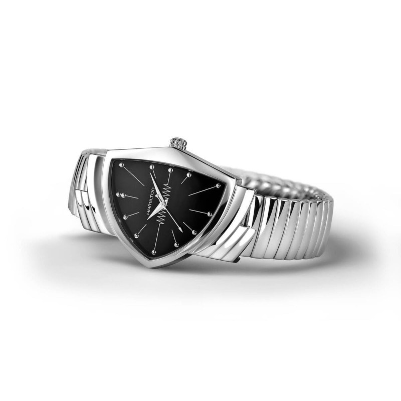 Hamilton Ventura Quartz H24411232 – Reloj de cuarzo de 32,3 mm con caja triangular y brazalete de acero inoxidable