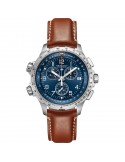 Reloj Hamilton Khaki Aviation X-Wind GMT Chrono Quartz H77922541 – Cronógrafo de cuarzo de 46 mm con esfera azul y correa de pie