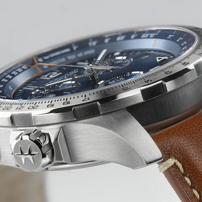 Reloj Hamilton Khaki Aviation X-Wind GMT Chrono Quartz H77922541 – Cronógrafo de cuarzo de 46 mm con esfera azul y correa de pie
