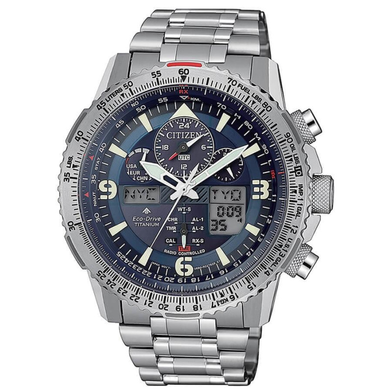 Citizen JY8100-80L - Reloj Radiocontrolado Eco-Drive Skyhawk para Hombre