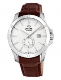 Jaguar J878/1 | Reloj con Esfera Plateada y Pulsera de Cuero Marrón | B&Couple​