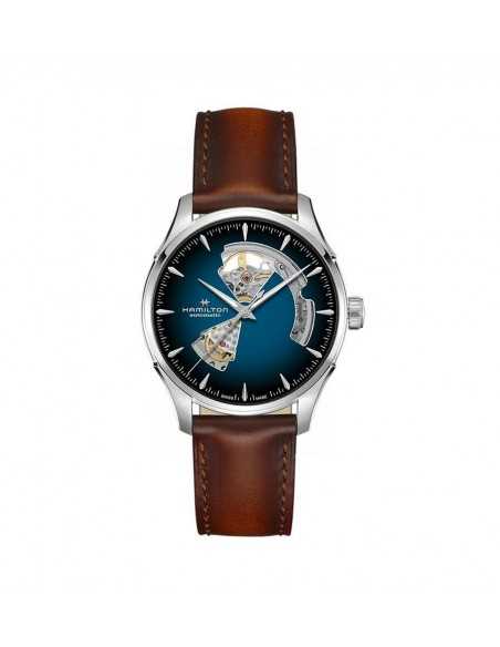 Hamilton Jazzmaster Open Heart Auto H32675540 – Reloj automático de 40 mm con esfera azul y correa de piel marrón