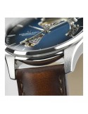 Hamilton Jazzmaster Open Heart Auto H32675540 – Reloj automático de 40 mm con esfera azul y correa de piel marrón