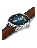 Hamilton Jazzmaster Open Heart Auto H32675540 – Reloj automático de 40 mm con esfera azul y correa de piel marrón