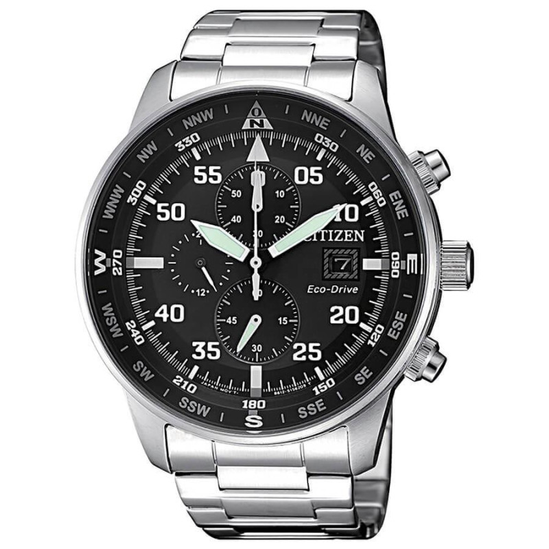 Reloj Citizen CA0690-88E – Cronógrafo Eco-Drive para hombre con caja de acero inoxidable de 44 mm y esfera negra