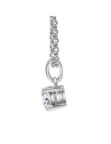 Colgante oro blanco 4 garras  diamante creado 1,00ct