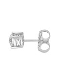 Pendiente oro blanco 4 garras diamante creado de  1,00ct (total 2 ct)