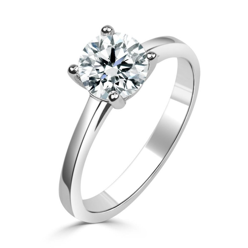 Solitario oro blanco con diamante creado 4 garras 1,00ct.