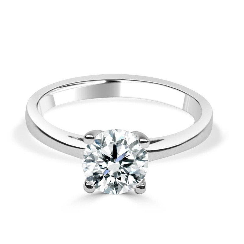 Solitario oro blanco con diamante creado 4 garras 1,00ct.