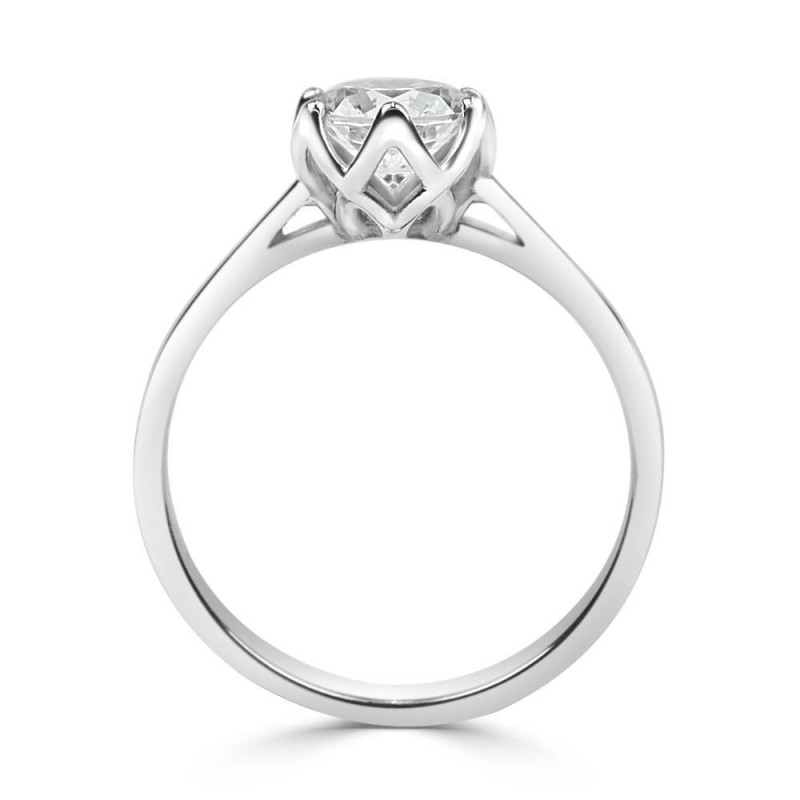 Solitario oro Blanco diamante creado 1,00 CT 6 garras