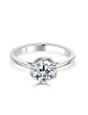 Solitario oro Blanco diamante creado 1,00 CT 6 garras