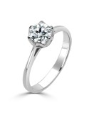 Solitario oro blanco diamante creado 0,70CT 6 garras