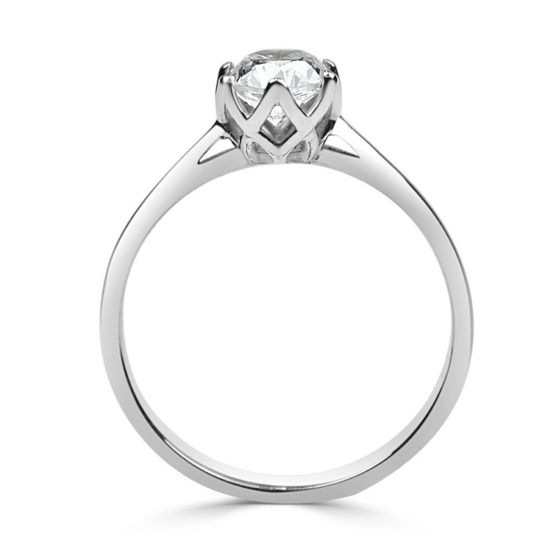 Solitario oro blanco diamante creado 0,70CT 6 garras