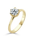 Solitario oro amarillo diamante creado 0,70ct 6 garras