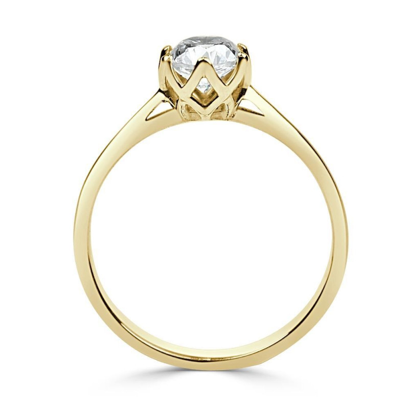 Solitario oro amarillo diamante creado 0,70ct 6 garras