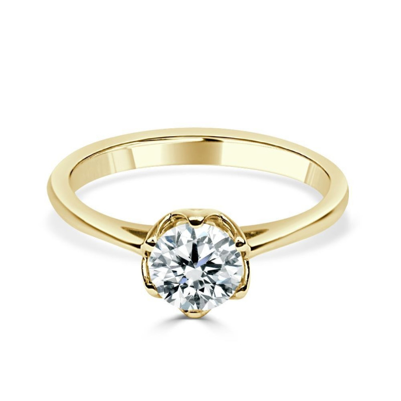 Solitario oro amarillo diamante creado 0,70ct 6 garras