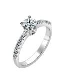 Solitario oro blanco diamante creado 0,50ct+0,16ct (0,66 ct)