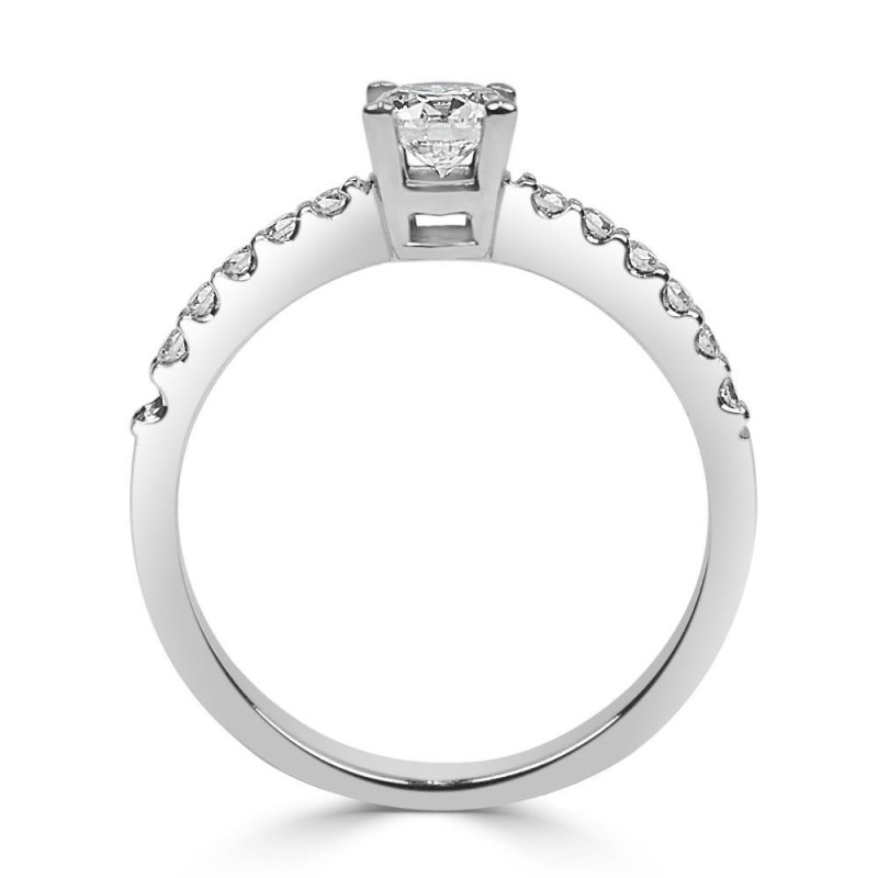 Solitario oro blanco diamante creado 0,50ct+0,16ct (0,66 ct)