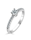 Solitario oro blanco diamante creado 0,30 ct +0,15 ct (0,45ct)