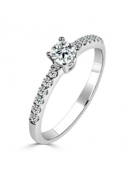 Solitario oro blanco diamante creado 0,30 ct +0,15 ct (0,45ct)
