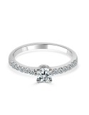 Solitario oro blanco diamante creado 0,30 ct +0,15 ct (0,45ct)