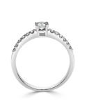 Solitario oro blanco diamante creado 0,30 ct +0,15 ct (0,45ct)