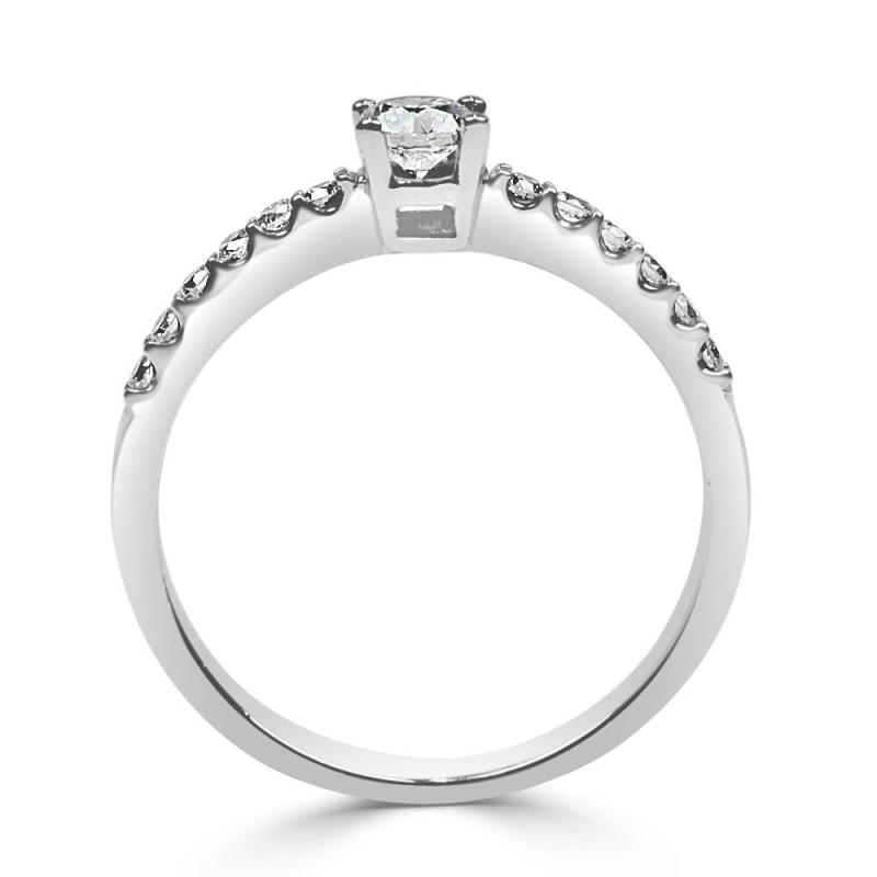 Solitario oro blanco diamante creado 0,30 ct +0,15 ct (0,45ct)