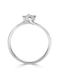 Solitario oro blanco diamante creado 0,30ct 4 garras
