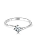 Solitario oro blanco diamante creado 0,30ct 4 garras
