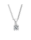 Colgante oro blanco 4 garras diamante creado 0.70ct