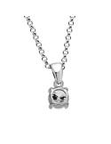 Colgante oro blanco 4 garras diamante creado 0.70ct