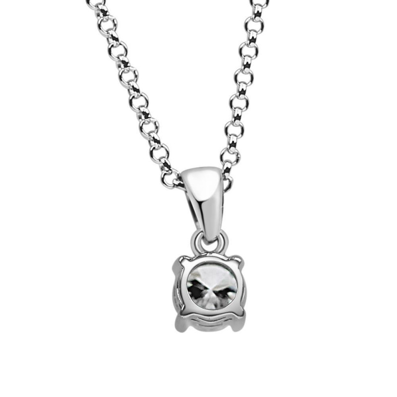 Colgante oro blanco 4 garras diamante creado 0.70ct