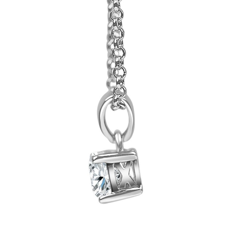 Colgante oro blanco 4 garras diamante creado 0.70ct