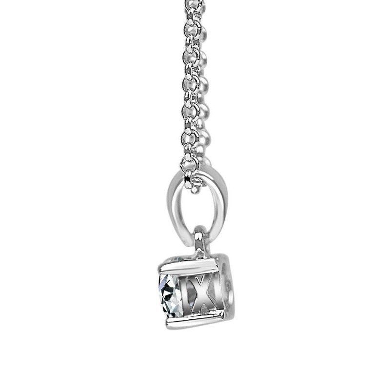 Colgante oro blanco 4 garras diamante creado 0,50ct