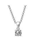 Colgante oro blanco 4 garras diamante creado 0,30 ct