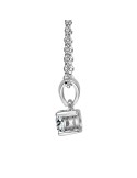 Colgante oro blanco 4 garras diamante creado 0,30 ct