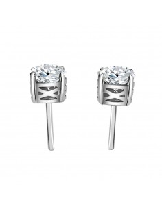 Pendiente oro blanco 4 garras diamante creado de 0,30ct (total 0,60 ct)