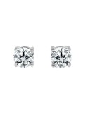 Pendiente oro blanco 4 garras diamante creado de 0,30ct (total 0,60 ct)