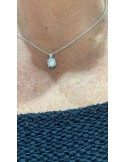 Colgante oro blanco 4 garras  diamante creado 1,00ct