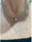 Colgante oro blanco 4 garras diamante creado 0,50ct