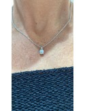 Colgante oro blanco 4 garras diamante creado 0.70ct