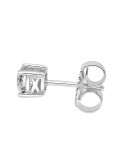 Pendiente oro blanco 4 garras diamante creado de 0,50ct (total 1,00 ct)