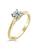 Solitario oro amarillo con diamante creado 4 garras 0,50 ct.
