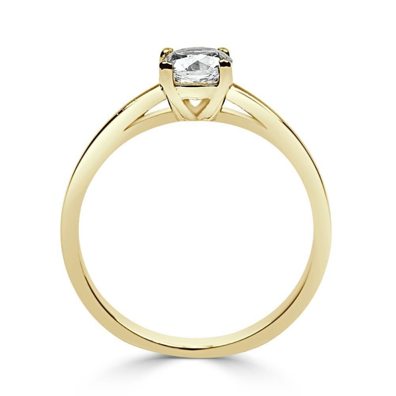 Solitario oro amarillo con diamante creado 4 garras 0,50 ct.